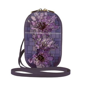 Art Glass Floral Vegan Leather Phone Purse